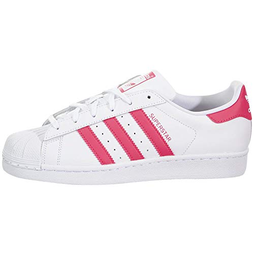 adidas Originals Unisex Superstar Running Shoe, White/Real Pink/Real ...